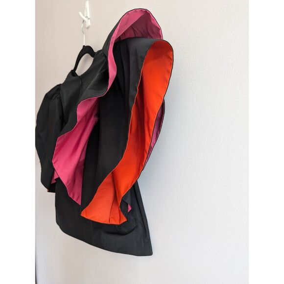 Zara Bloggers Favorite Ruffle Voluminous Sleeve Blouse Top Black Size Small - Picture 6 of 10